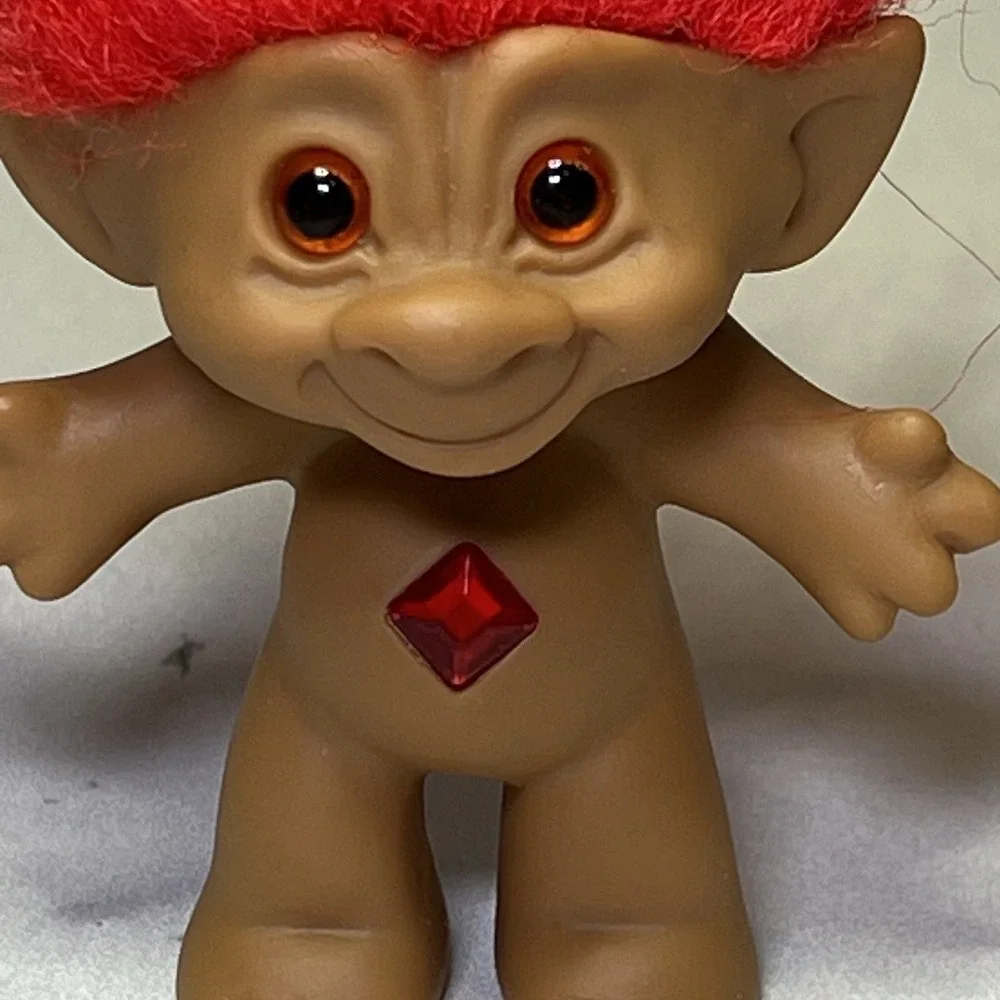 Ace Novelty Treasure Troll Red Hair Red Wishstone Vintage Figure Doll‎